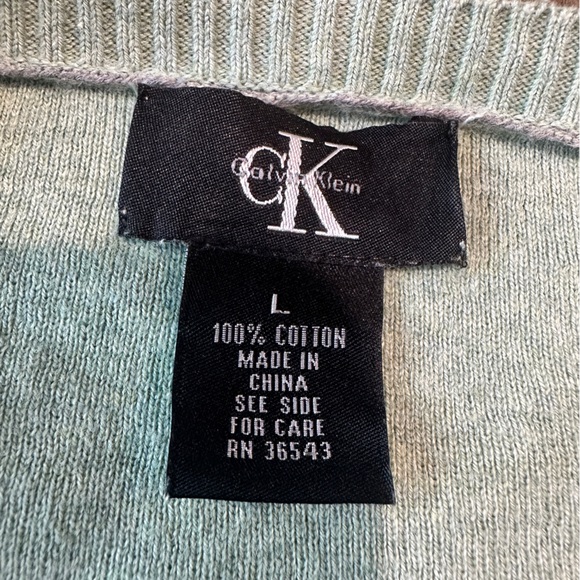 Calvin Klein Men’s V-Neck Sweater Size Large Light Green - Picture 5 of 7